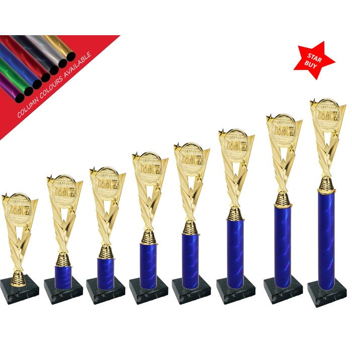 GOLD DANCE 210MM COLUMN DANCE TROPHY (bulk buy discounts available) 